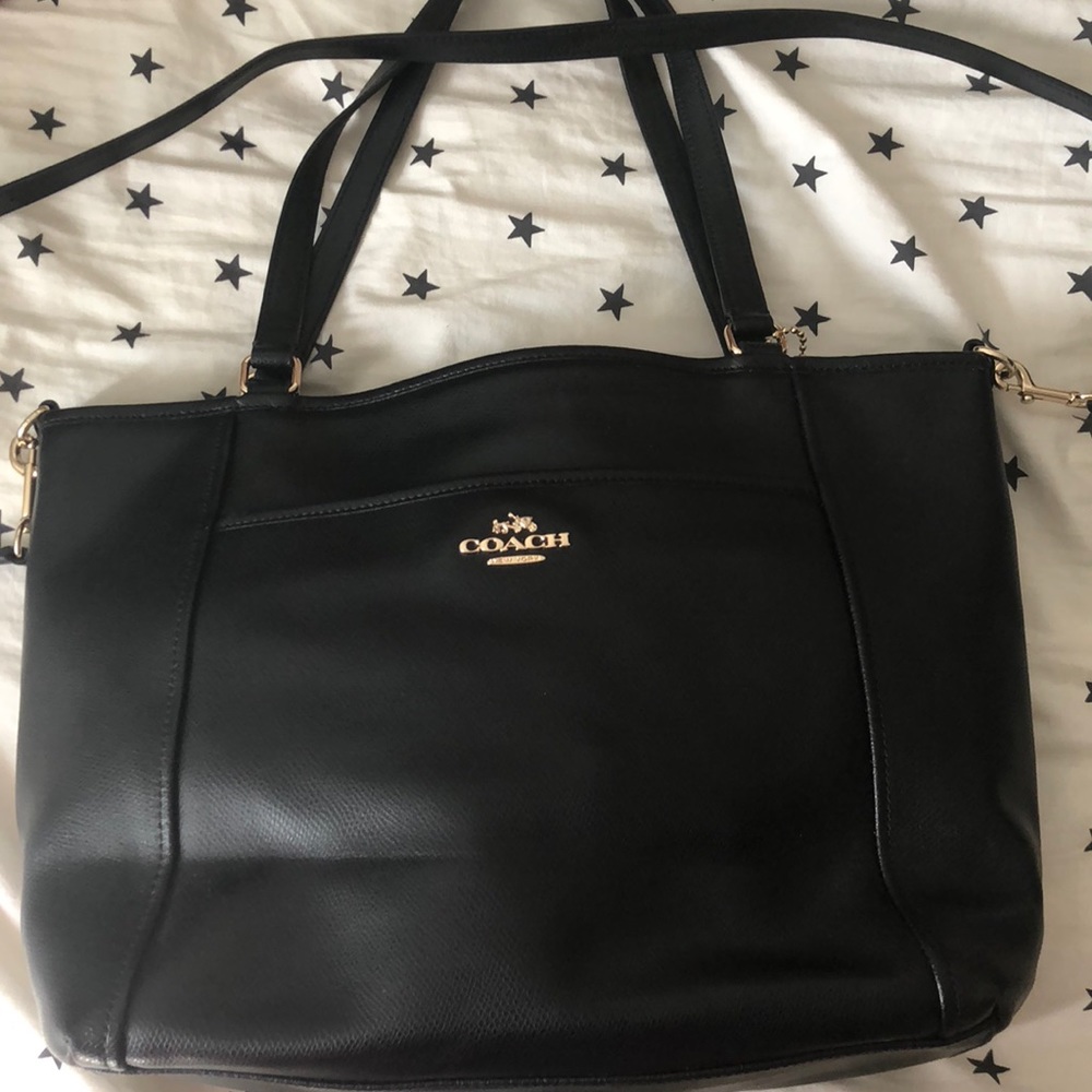 Coach leather tote w/removable crossbody - Picture 1 of 5